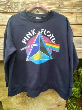 Pink Floyd Womens Navy Graphic Crewneck Sweatshirt Size XL (14)